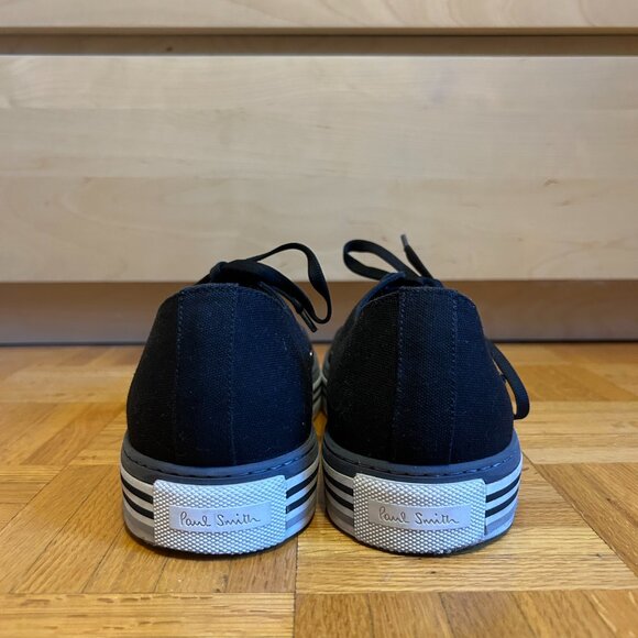 PAUL SMITH BLACK CANVAS SOTTO SNEAKERS, SIZE: 11 US / 44 EU / 10 - Picture 5 of 9